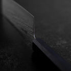 Nakiri Silver Steel #3 Nawame Damas Manche Urushi Bleu Sombre 165mm-[Musashi]-[Couteaux de cuisine japonais]