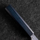 Nakiri Silver Steel #3 Nawame Damas Manche Urushi Bleu Sombre 165mm-[Musashi]-[Couteaux de cuisine japonais]