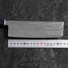 Nakiri Silver Steel #3 Nawame Damas Manche Urushi Bleu Sombre 165mm-[Musashi]-[Couteaux de cuisine japonais]