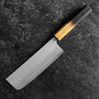Nakiri Silver Steel #3 Nawame Damas Manche Yaki Urushi 165mm-[Musashi]-[Couteaux de cuisine japonais]