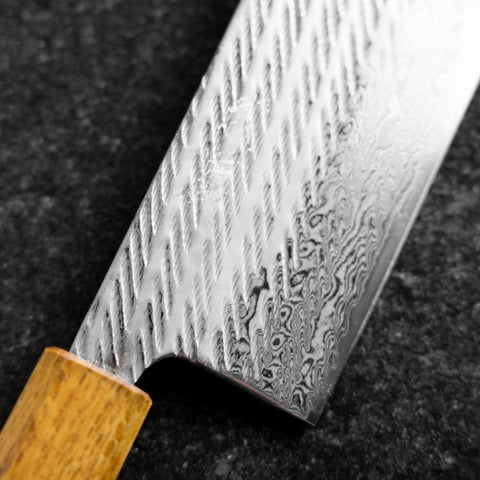 Nakiri Silver Steel #3 Nawame Damas Manche Yaki Urushi 165mm-[Musashi]-[Couteaux de cuisine japonais]