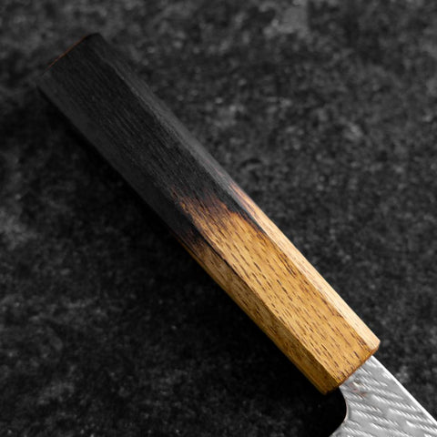 Nakiri Silver Steel #3 Nawame Damas Manche Yaki Urushi 165mm-[Musashi]-[Couteaux de cuisine japonais]