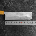 Nakiri Silver Steel #3 Nawame Damas Manche Yaki Urushi 165mm-[Musashi]-[Couteaux de cuisine japonais]