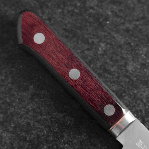Nakiri Stainless Clad Blue Super Polished Western Black Red Handle 160mm (6.3”)-[Musashi]-[Couteaux de cuisine japonais]