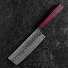 Nakiri Sweden Steel Nashiji Washi Damas Manche Urushi Pourpre 165mm-[Musashi]-[Couteaux de cuisine japonais]