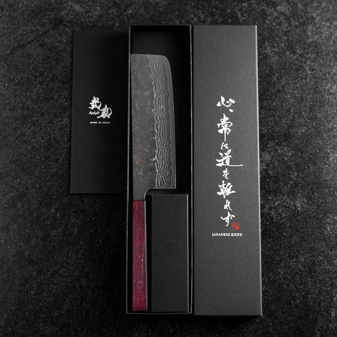 Nakiri Sweden Steel Nashiji Washi Damas Manche Urushi Pourpre 165mm-[Musashi]-[Couteaux de cuisine japonais]
