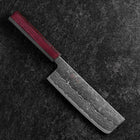 Nakiri Sweden Steel Nashiji Washi Damas Manche Urushi Pourpre 165mm-[Musashi]-[Couteaux de cuisine japonais]