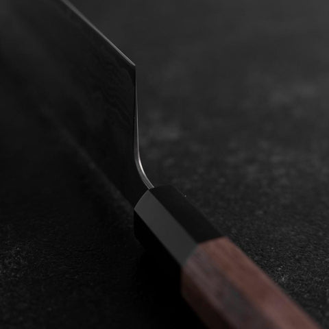 Nakiri Sweden Steel Nashiji Washi Damas Manche en Buffle et Noyer 165mm-[Musashi]-[Couteaux de cuisine japonais]