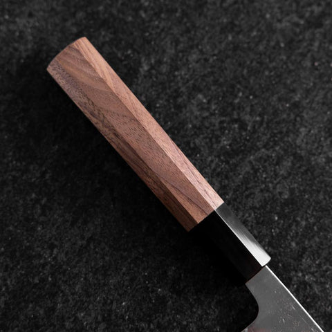Nakiri Sweden Steel Nashiji Washi Damas Manche en Buffle et Noyer 165mm-[Musashi]-[Couteaux de cuisine japonais]