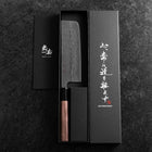 Nakiri Sweden Steel Nashiji Washi Damas Manche en Buffle et Noyer 165mm-[Musashi]-[Couteaux de cuisine japonais]