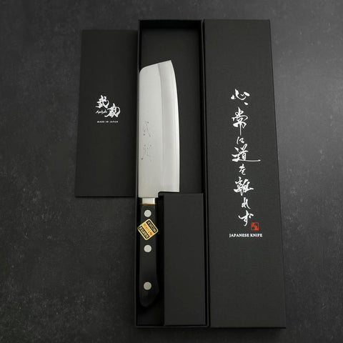 Nakiri VG-1 Polished Western Black Handle 160mm (6.3”)-[Musashi]-[Japanese-Kitchen-Knives]