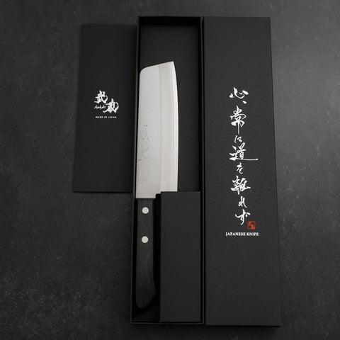 Nakiri VG-1 Poli Manche Occidental Noir 160mm (Tsuba-nashi) Edition Limitée-[Musashi]-[Couteaux de cuisine japonais]