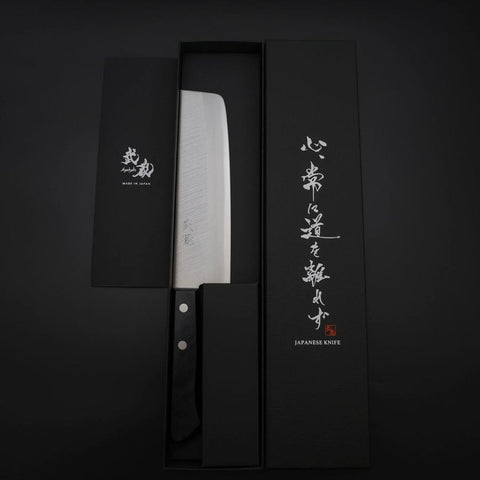 Nakiri VG-1 Poli Manche Occidental Noir 165mm (Tsuba-nashi)-[Musashi]-[Couteaux de cuisine japonais]