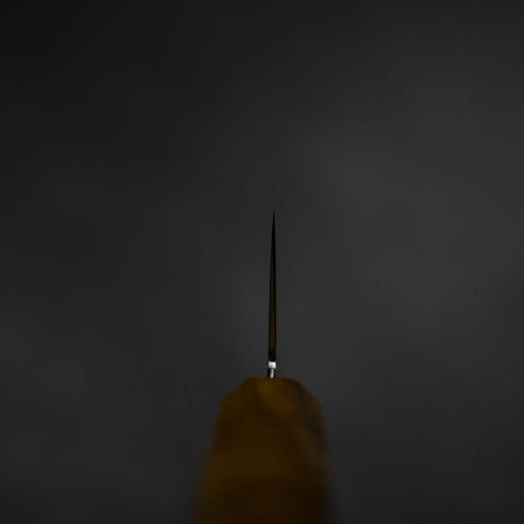 Nakiri VG-10 Damas Jaune Brun Manche en Bois de Bouleau 170mm-[Musashi]-[Couteaux de cuisine japonais]