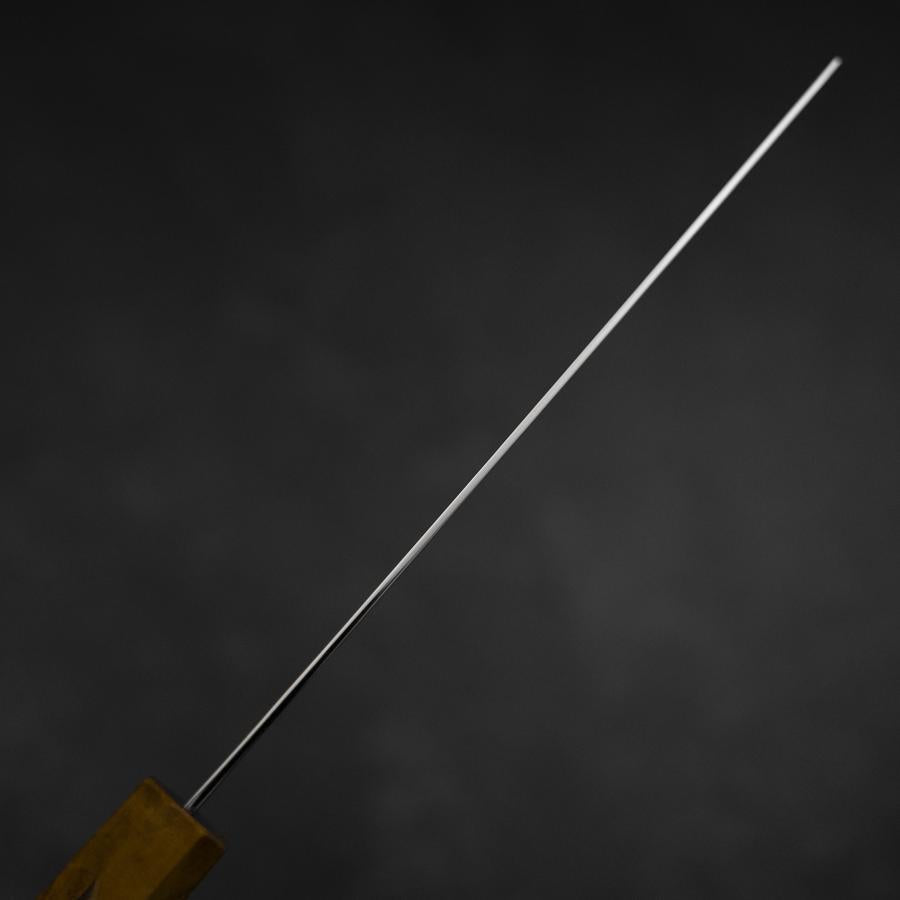 Nakiri VG-10 Damas Jaune Brun Manche en Bois de Bouleau 170mm-[Musashi]-[Couteaux de cuisine japonais]