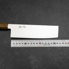 Nakiri VG-10 Damas Jaune Brun Manche en Bois de Bouleau 170mm-[Musashi]-[Couteaux de cuisine japonais]