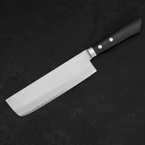 Nakiri VG-10 Damas Manche Occidental Noir 165mm-[Musashi]-[Couteaux de cuisine japonais]
