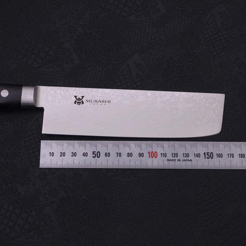 Nakiri VG-10 Damas Manche Occidental Noir 165mm-[Musashi]-[Couteaux de cuisine japonais]