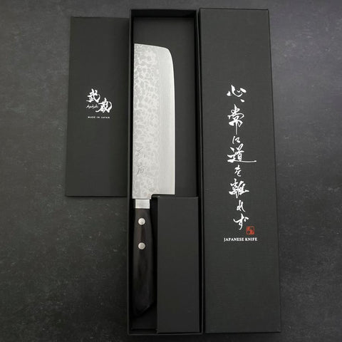 Nakiri VG-10 Damas Manche Occidental Pourpre 165mm-[Musashi]-[Couteaux de cuisine japonais]