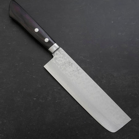 Nakiri VG-10 Damas Manche Occidental Pourpre 165mm-[Musashi]-[Couteaux de cuisine japonais]