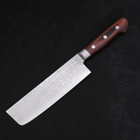 Nakiri VG-10 Damas Manche Occidental en Acajou 165mm-[Musashi]-[Couteaux de cuisine japonais]