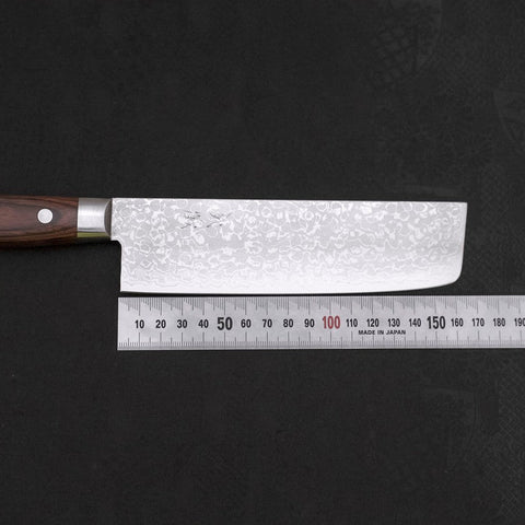 Nakiri VG-10 Damas Manche Occidental en Acajou 165mm-[Musashi]-[Couteaux de cuisine japonais]