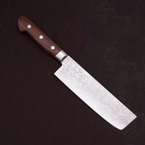 Nakiri VG-10 Damas Manche Occidental en Acajou 165mm-[Musashi]-[Couteaux de cuisine japonais]