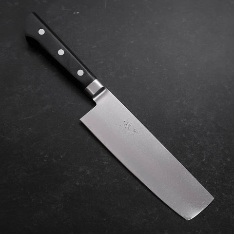 Nakiri VG-10 Damas Manche Occidental en Cerisier 165mm-[Musashi]-[Couteaux de cuisine japonais]