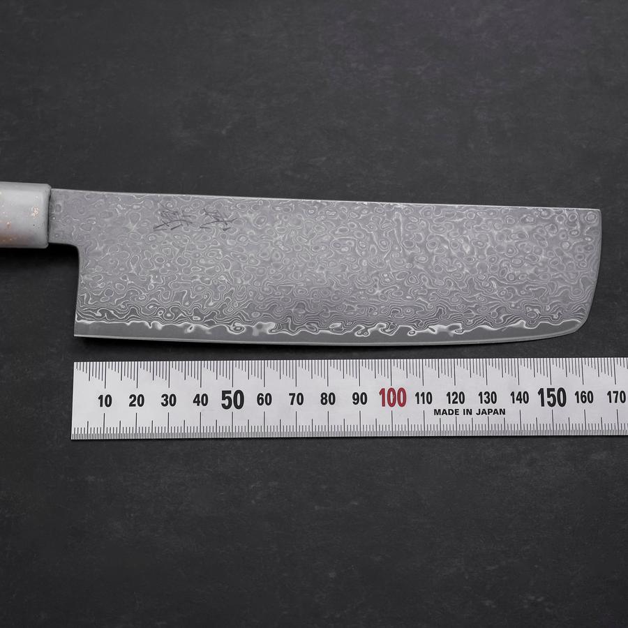 Nakiri VG-10 Damas Manche Océan Blanc Noir et Or 165mm-[Musashi]-[Couteaux de cuisine japonais]