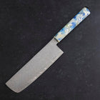 Nakiri VG-10 Damas Manche Océan Mélange Bleu et Blanc 165mm-[Musashi]-[Couteaux de cuisine japonais]
