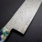 Nakiri VG-10 Damas Manche Océan Mélange Bleu et Blanc 165mm-[Musashi]-[Couteaux de cuisine japonais]