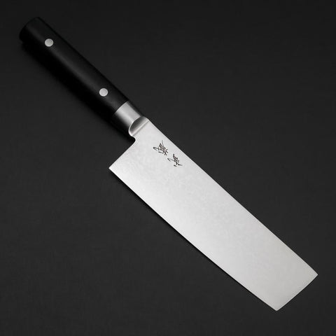 Nakiri VG-10 Damas Manche Oval Occidental Noir 170mm-[Musashi]-[Couteaux de cuisine japonais]
