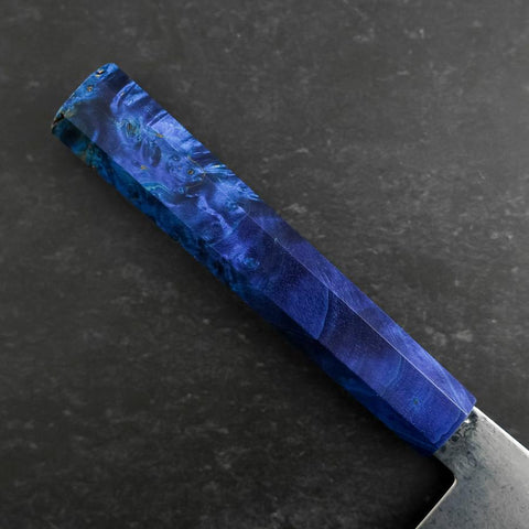 Nakiri VG-10 Damas Manche en Bois de Bouleau Bleu 170mm-[Musashi]-[Couteaux de cuisine japonais]