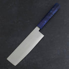 Nakiri VG-10 Damas Manche en Bois de Bouleau Bleu 170mm-[Musashi]-[Couteaux de cuisine japonais]