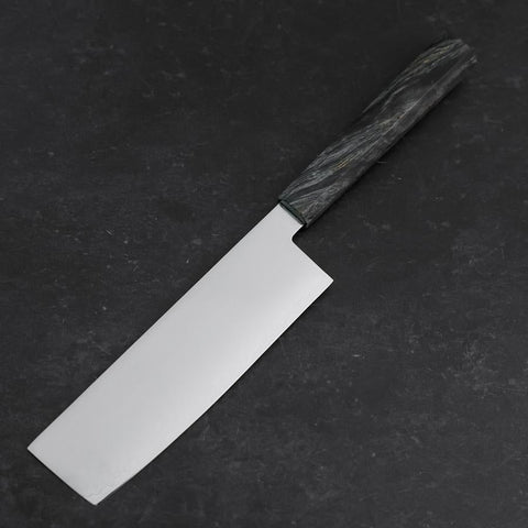 Nakiri VG-10 Damas Manche en Bois de Bouleau Gris 170mm-[Musashi]-[Couteaux de cuisine japonais]