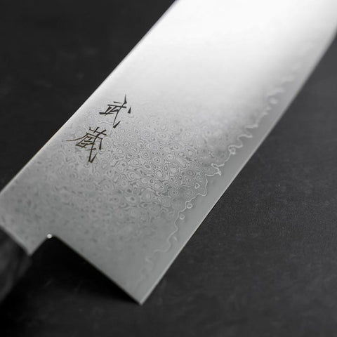 Nakiri VG-10 Damas Manche en Bois de Bouleau Gris 170mm-[Musashi]-[Couteaux de cuisine japonais]