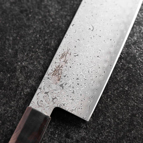 Nakiri VG-10 Damas Manche en Bois de Bouleau Marron 165mm-[Musashi]-[Couteaux de cuisine japonais]