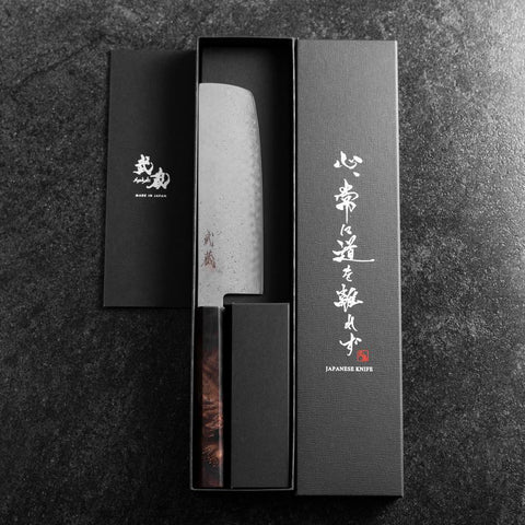 Nakiri VG-10 Damas Manche en Bois de Bouleau Marron 165mm-[Musashi]-[Couteaux de cuisine japonais]