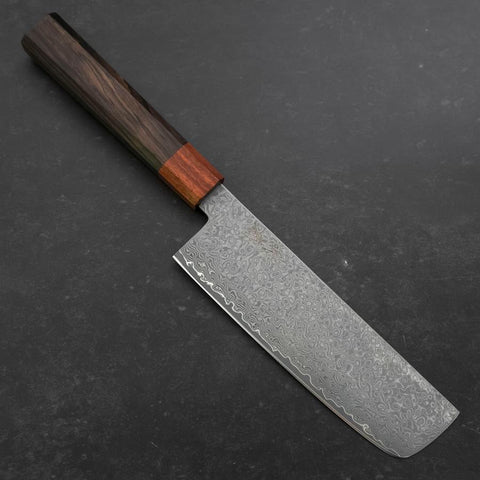 Nakiri VG-10 Damas Manche en Ébène et Bois de Rose 165mm-[Musashi]-[Couteaux de cuisine japonais]