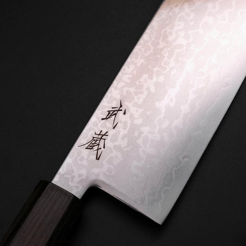 Nakiri VG-10 Damas Manche en Frêne 170mm-[Musashi]-[Couteaux de cuisine japonais]