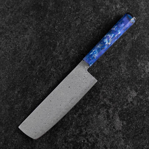 Nakiri VG-10 Damas Manche en Océan Bleu 165mm-[Musashi]-[Couteaux de cuisine japonais]