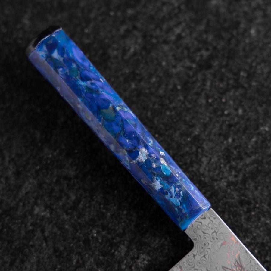 Nakiri VG-10 Damas Manche en Océan Bleu 165mm-[Musashi]-[Couteaux de cuisine japonais]