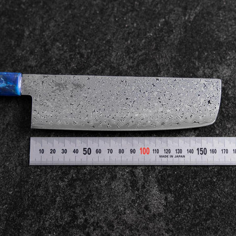 Nakiri VG-10 Damas Manche en Océan Bleu 165mm-[Musashi]-[Couteaux de cuisine japonais]