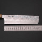 Nakiri VG-10 Miroir Tsuchime Damas Manche en Olivier 170mm-[Musashi]-[Couteaux de cuisine japonais]