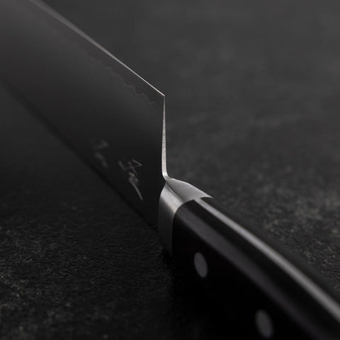 Nakiri VG-10 Poli Manche Occidental Noir 165mm-[Musashi]-[Couteaux de cuisine japonais]