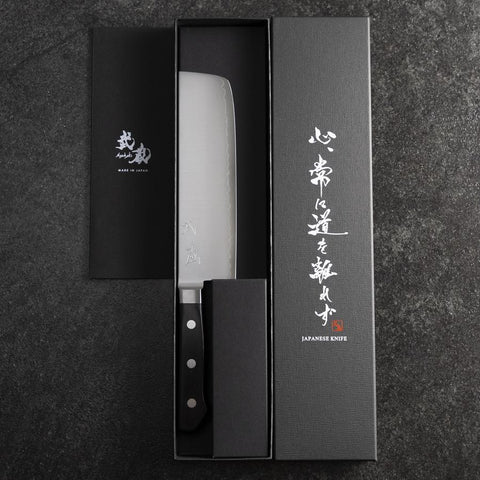 Nakiri VG-10 Poli Manche Occidental Noir 165mm-[Musashi]-[Couteaux de cuisine japonais]