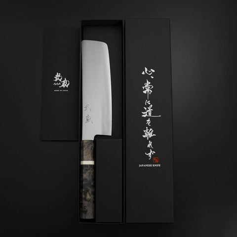 Nakiri VG-10 Poli Manche en Érable 165mm-[Musashi]-[Couteaux de cuisine japonais]