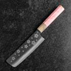 Nakiri VG-10 Poli Sakura Manche en Buffle et Érable Rose Sombre 165mm-[Musashi]-[Couteaux de cuisine japonais]