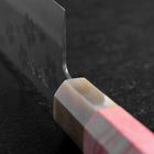 Nakiri VG-10 Poli Sakura Manche en Buffle et Érable Rose Sombre 165mm-[Musashi]-[Couteaux de cuisine japonais]