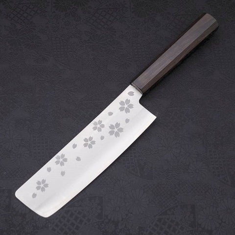 Nakiri VG-10 Sakura Poli Manche en Ébène 165mm-[Musashi]-[Couteaux de cuisine japonais]